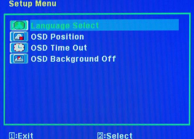 SETUP MENU This function allows you to change the language of the OSD and adjust the OSD options. 1. Press [1] to open the OSD then highlight SETUP MENU by pressing the or buttons. 2.