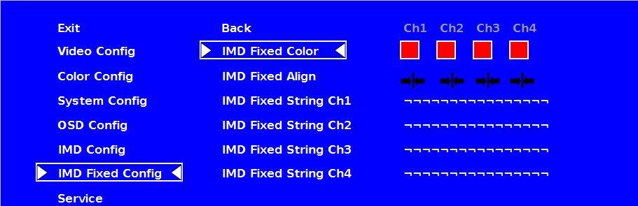 IMD Name (S/N) Use this setting to assign a name to each screen when using the Image Video or Marshall-IV protocols.