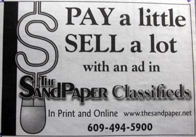 C13: Best Classified House Ad First Place, Weekly The SandPaper