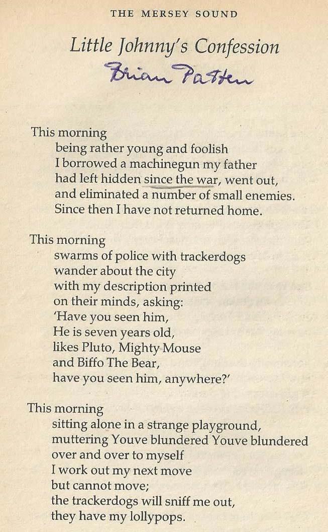 Brian Patten (1946 ) Assignment 9 1. This poem was written in de 1960s.