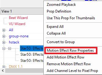 customized Each motion effect row can be set