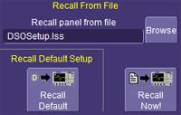 GETTING STARTED MANUAL Recalling Oscilloscope Settings 1. Touch File Recall Setup on the menu bar. 2.