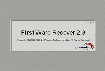 WAVERUNNER XI SERIES 7. The FirstWare Recover splash screen is displayed momentarily: 8.