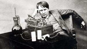 Edison in 1888, listening to a