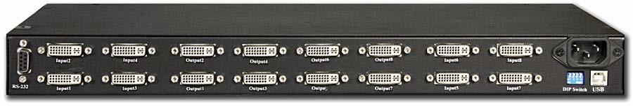 720p and 1080p. Based on the DVI DDWG 1.0 standard for single link, the PRO-8X8-DVI allows any source to be displayed on multiple monitors at the same time.