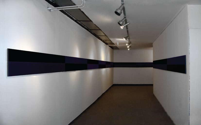 130 radovi 1994-2011 131 Bez naziva, 2005, akril boja i gaza na platnu, 20 komada, svaki 20x200 cm, po dva spojena