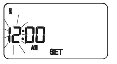 SETTING THE TIME Press and hold SET and SELECT when the RT500RF is in Normal mode for a few seconds to enter the Clock setting mode.