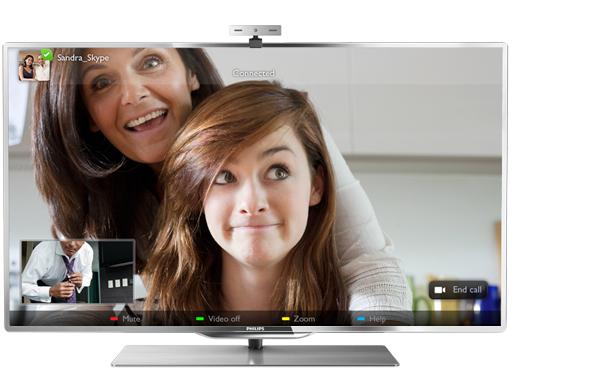 6 Skype With Skype you can make video calls on your TV for free. Operate your TV from your smartphone or tablet, switch channels or change the volume.