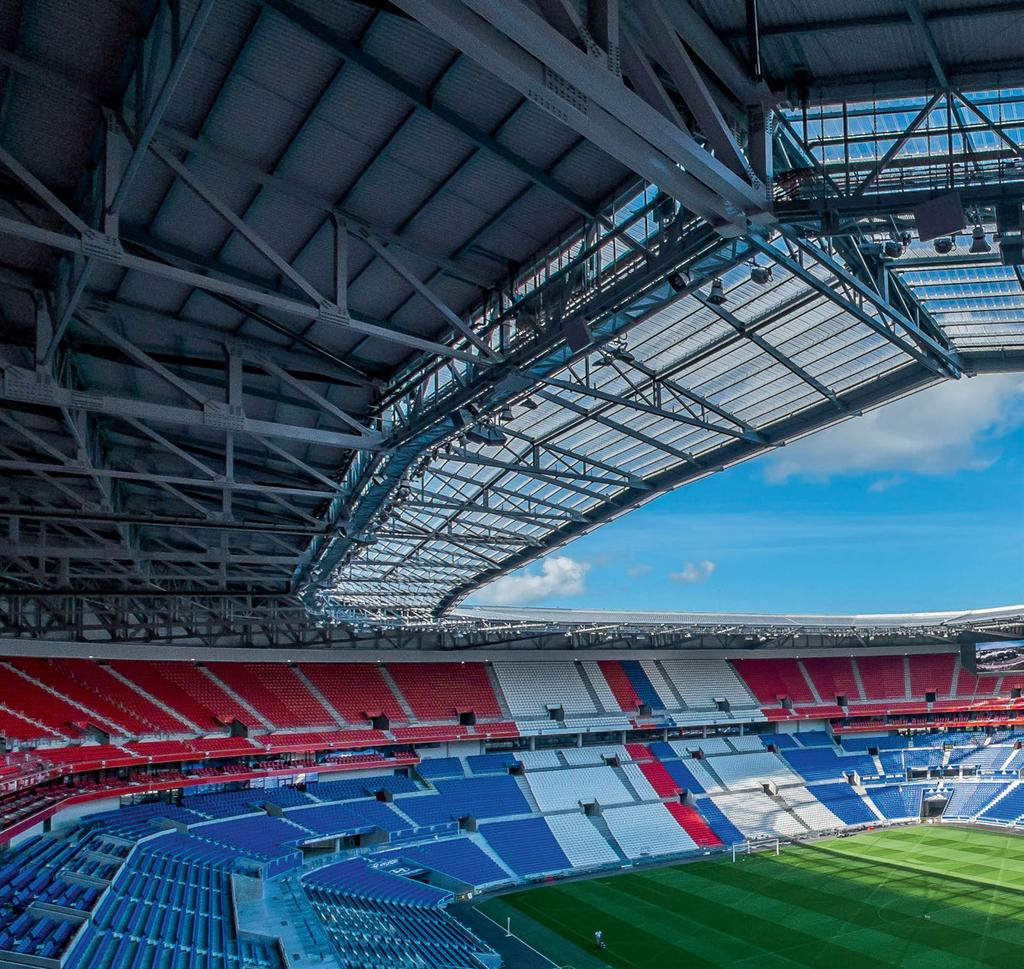 70 Images Charlotte Busschaërt PARC OLYMPIQUE LYONNAIS LYON, FRANCE EUROPE, MIDDLE EAST & AFRICA The new stadium built for the Euro 2016 and home to football team, Olympique Lyonnais has been kitted
