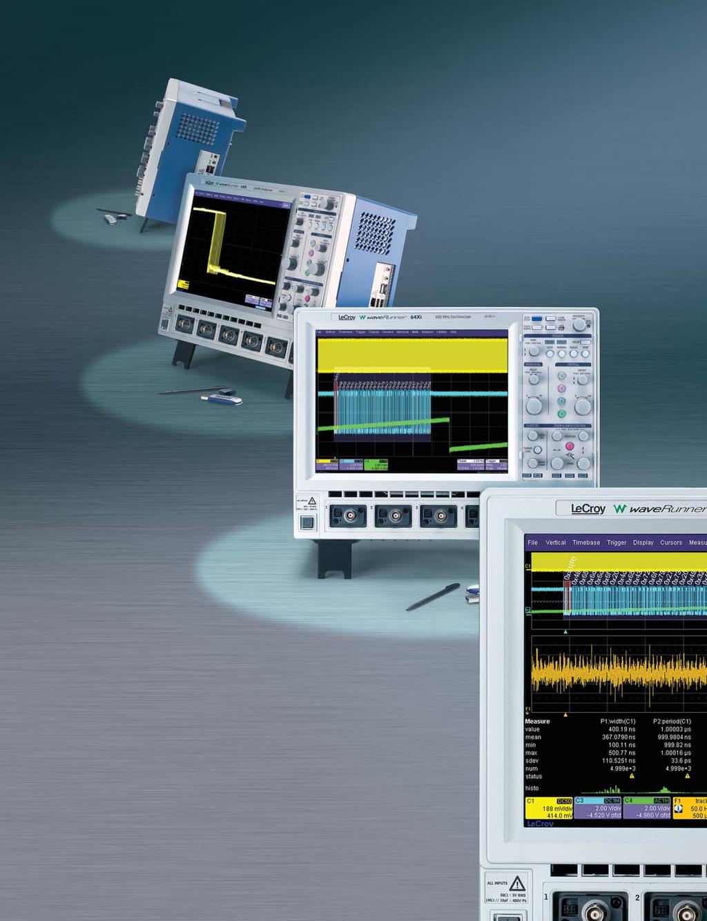 WaveRunner Xi is the most complete problem solving oscilloscope from 400 MHz to 2 GHz with great performance, an unbelievable big display/small footprint form factor, and a multitude of fast viewing,