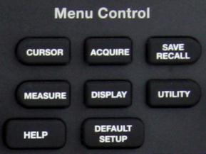 Menu Control Buttons WaveAce 1000/2000 CURSORS - Press to turn on the cursors and display the Cursor menu. You can use the Cursor menu to set the Cursor Mode (Auto, Off, Manual, Track).