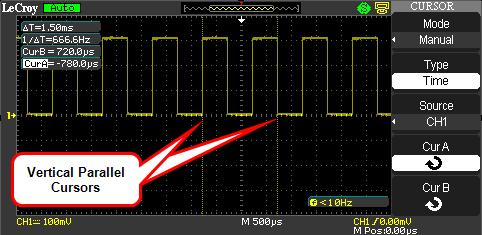 Operator's Manual Voltage cursors appear as horizontal lines on the display and measure the vertical parameters.