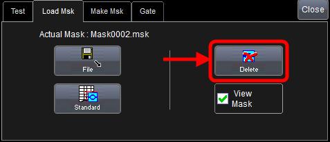 Mask testing can be done using an existing mask, or by using a mask created from your actual waveform, with vertical and horizontal
