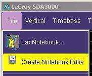 WAVERUNNER XI SERIES Creating a Notebook Entry 1. Touch File in the menu bar, then Create Notebook Entry in the drop-down menu: 2.