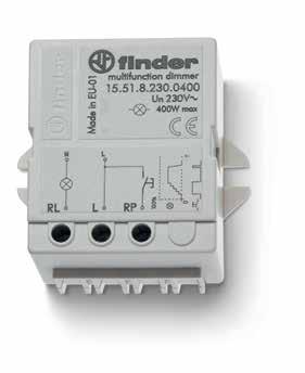 15 Features Electronic step relay and dimmer for control of lighting levels Suitable for incandescent and halogen lighting loads (with or without transformer or electronic supply) Version compatible