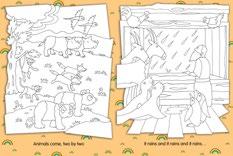 Then simple phrases from the story are used for each colouring