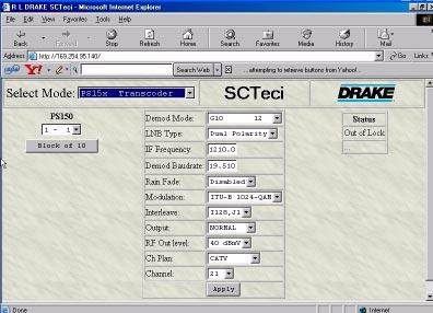 OPERATION (contnued) 9 MODIFYING TRANSCODER PARAMETERS To modify parameters of any monitored transcoder, you must first do one of the following: 1) From the select mode menu, select 'single SCT860',