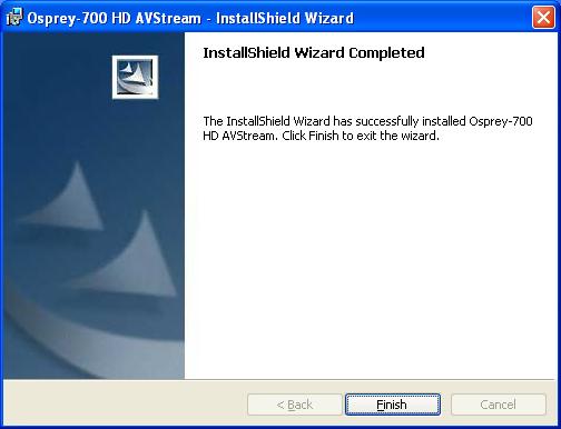 Chapter 1 10. Once the InstallShield Wizard Completed message appears, the user should click Finish.