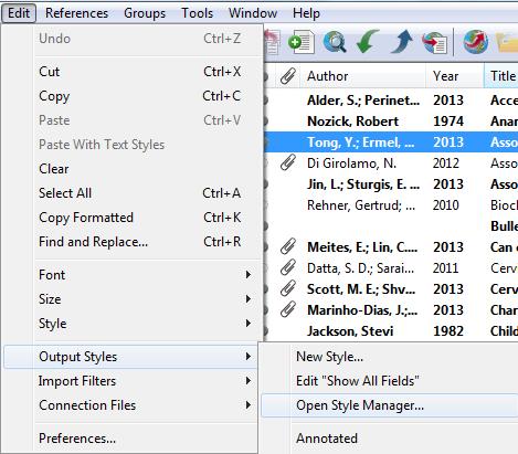 103 Output Style Manager Edit / Output Styles / Output Style Manager Create an individual