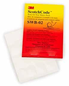 3M ScotchCode Write-On Wire Marker Book SWB The 3M ScotchCode Write-On Wire Marker Book SWB contains self-laminating, write-on markers designed for small volume applications involving special or