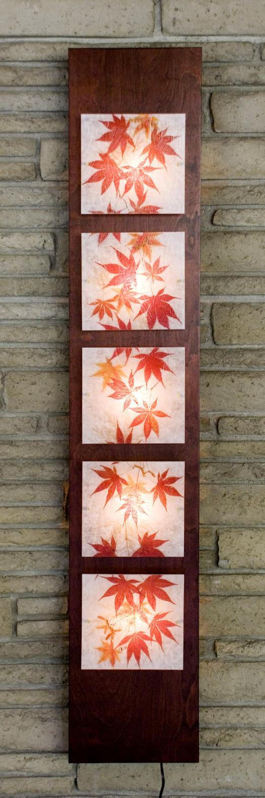 Five Panel Sconce (Vertical) Motif: Japanese Maples Overall