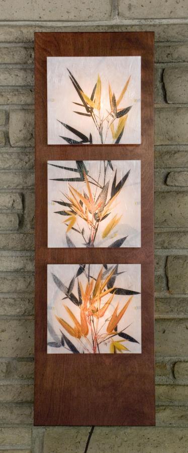 Three Panel Sconce (Vertical) Motif: Bamboo (left) Overall Size: