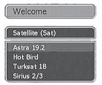 Satellite In the last step with the installation assistant use the CH or CH buttons to select the satellite that you want to have at the beginning of the channel list and complete the installation
