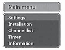 Settings The Settings menu is for confi guring the basic functions of the receiver.