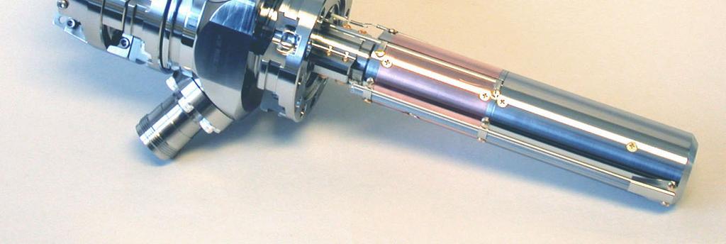 9-1 A typical electron gun with an optional Beam Blanker (copper section) The beam blanking and pulsing option requires a blanker plate assembly built into the Electron Gun and an additional blanker