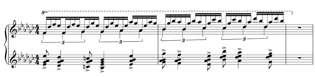 8 For this first piece, a descending melodic line is a primary feature, in measure 5 the melody appears as a simple line in the tenor voice moving by 2nds (B-flat, C, D-flat, C, B- flat, C, D-flat),