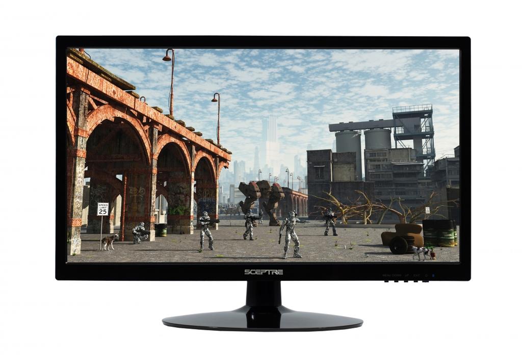 E205W-1600 Overview Whether you are a gamer or a movie buff, the Sceptre E205W-1600 monitor is the way to go. 1600 x 900 resolution delivers vivid colors and sharp images on a 19.