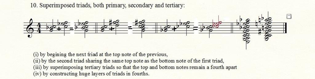 vocabulary of transistion chords permit smooth passage from one neo-tonal triad to another.