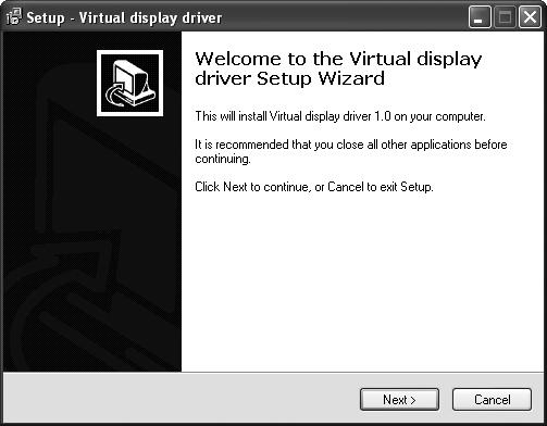 Advanced display utilities (continued) To use this function with Windows XP, the attached Virtual Audio driver must be installed.