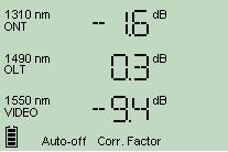 Correction factor not equal to 0 db Correction factors are added to the values that are read.
