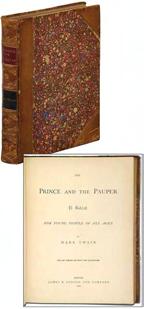 TWAIN, Mark. The Prince and the Pauper: A Tale for People of all Ages. Boston: James R. Osgood 1882. First American edition, first issue with Franklin Press imprint.