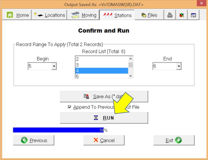 Make sure begin and end records are set to '5' and '6,' respectively. Then, click 'Run' button.