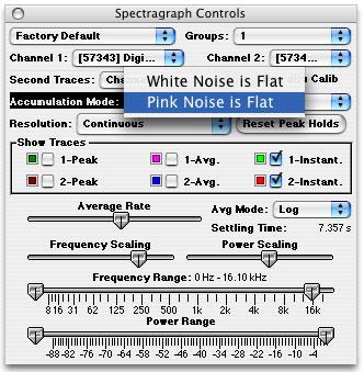SpectraFoo provides two accumulation modes that you can choose using the Spectragraph Controls window: Figure 3.11: Accumulation Mode pop-up 1.