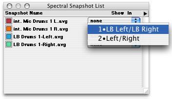 You also use the Spectral Snapshots List to access the post-processing functions that can be performed on Spectral Snapshots.