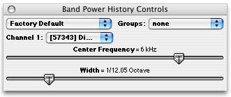 57: Band Power History Figure 3.58: Band Power History controls Timecode Clock The Timecode Clock is currently not operational.