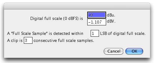 6. Physical Unit Calibration To change the physical unit calibration & clipping parameters in SpectraFoo: 1. Choose Level Calibration from the Analyzer menu.
