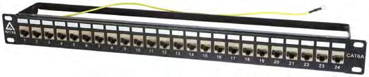 features a cable strain relief bars and a earth cable. Empty CAT6A - STP 24x 1RU CMR111 $14.