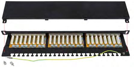 Kit CAT6 - UTP 24x 0.5RU CAT6R210 $42.75 19" PATCH PANEL - 0.5RU 24x UTP CAT6A PORTS WITH UN-SHIELDED KEYSTONE JACKS The compact 0.5RU patch panel is suitable to use in a standard 19" cabinet.