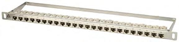 With cable strain relief at the rear. Kit CAT6A - SFTP 24x 0.5RU CAT6R208 $95.