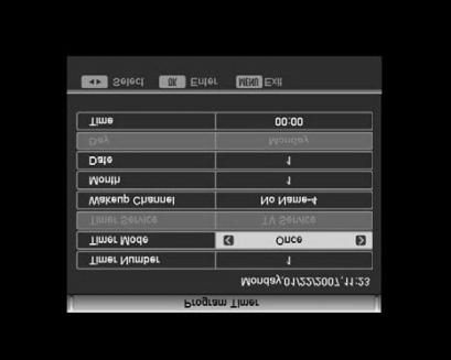 DVB-T Operation 3.4 Timer Setting There are two items in Timer Setting item. They areprogram Timer and Sleep Timer.Use [ ]/[ ] to select one, then press [ENTER] to enter the corresponding item.