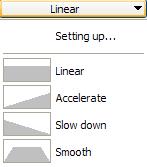 Linearity In several options such as Pan, Zoom and Rotate you may find Linear movements of the image, which you may adjust. When clicking on it, the following dialog box will appear.