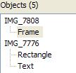 Object List Object List is situated in the right lower corner of the main window of Object and Animation. Here you can see the list of images and objects, which you have added and work with.