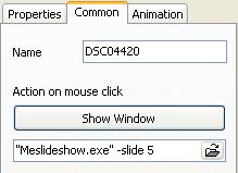 You can also create bat.file with the text «Myslideshow.exe» -display X where X is the number of display (e.g. display 2 for showing the slideshow on the second monitor).