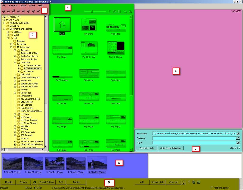 Figure 3.2 This window is obtained by using the View option Horizontal View and switching on the Tree option which shows a directory tree of files on your computer.