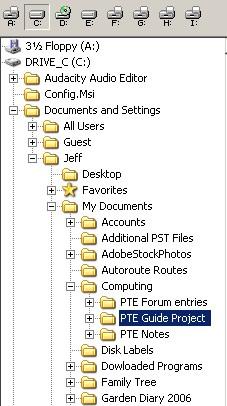 3.3.2 File Directory Tree In the horizontal arrangement of the Main Window as shown in Figure 3.2 the File Directory Tree is shown on the left hand side of the screen (Item 2). Figure 3.4 shows a repeat view of part of this window.