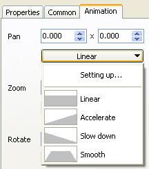 Following is a screen sample obtained by clicking on the down arrow to the right of the word "Linear" in the Animations tab.